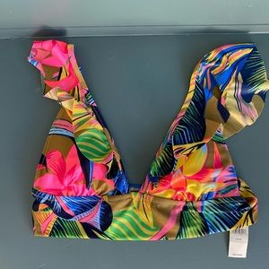 NWT Aerie Ruffle Longline Bikini Top
